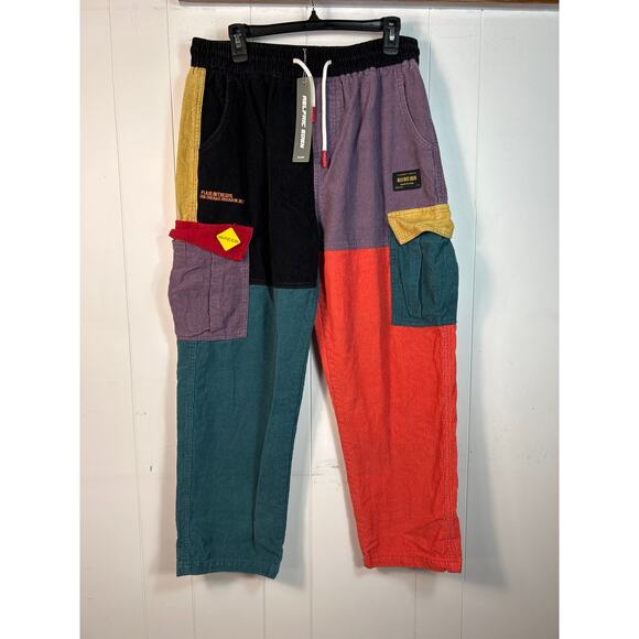 AELFRIC EDEN "BACK TO 90'S" PATCHWORK COLOR BLOCK CORDUROY PANTS 2XL. NWT - Picture 3 of 9